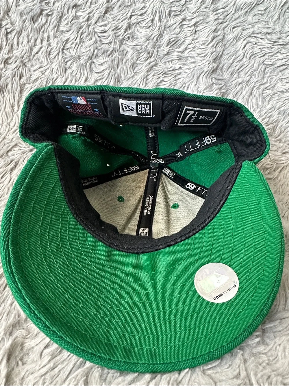 New Era Green Fitted Angels Cap with White Embroidery